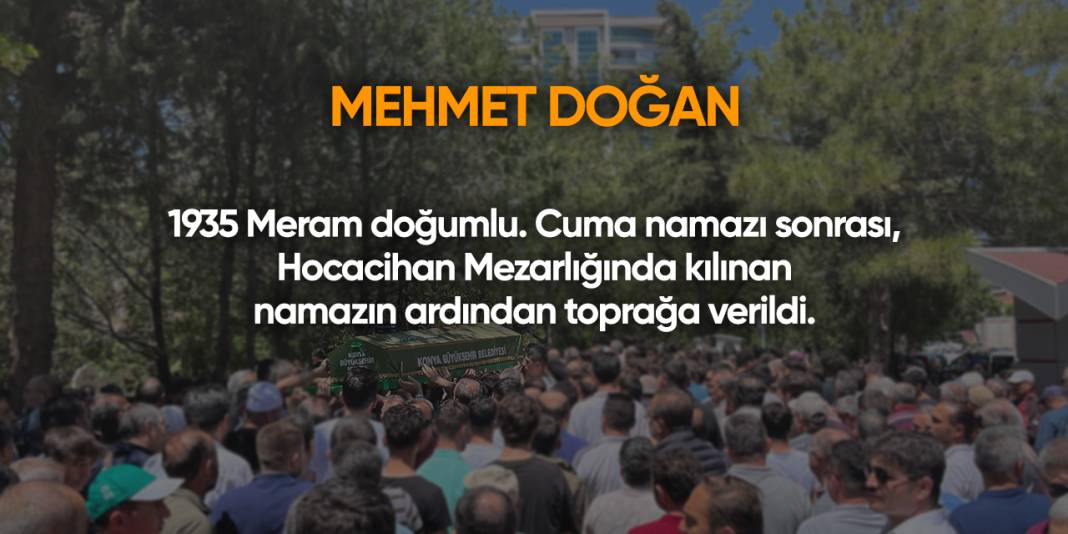 Konya'da bugün vefat edenler | 7 Şubat 2025 15